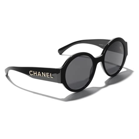 chanel round oversized black sunglasses|chanel sunglasses with clear sides.